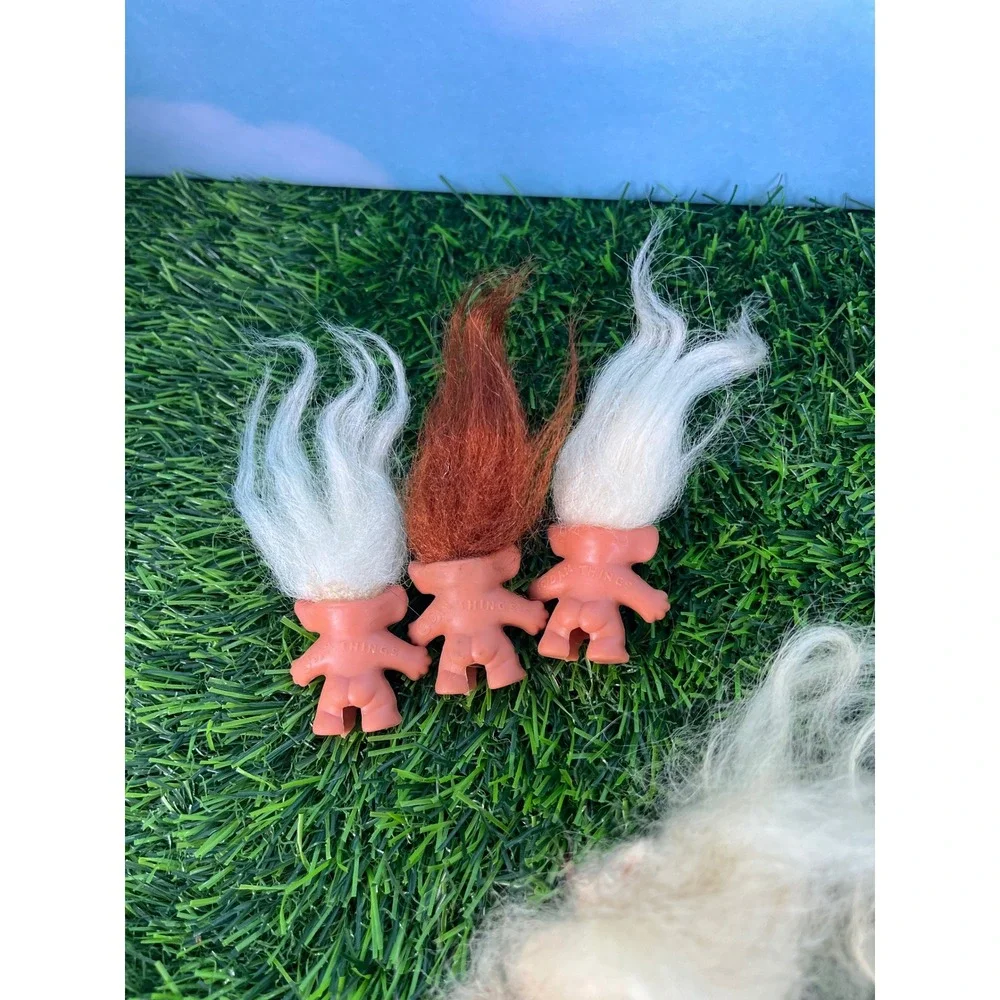 Vintage Dam Things Troll Dolls Lot 6 Mini Figures 1 Large Head Mixed Hair Colors